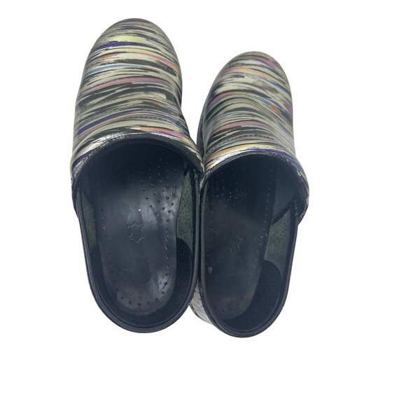 Dansko Women's Metallic Striped Multicolor Patent Clogs Size 36  U.S.- 5.5 / 6 - Picture 5 of 9